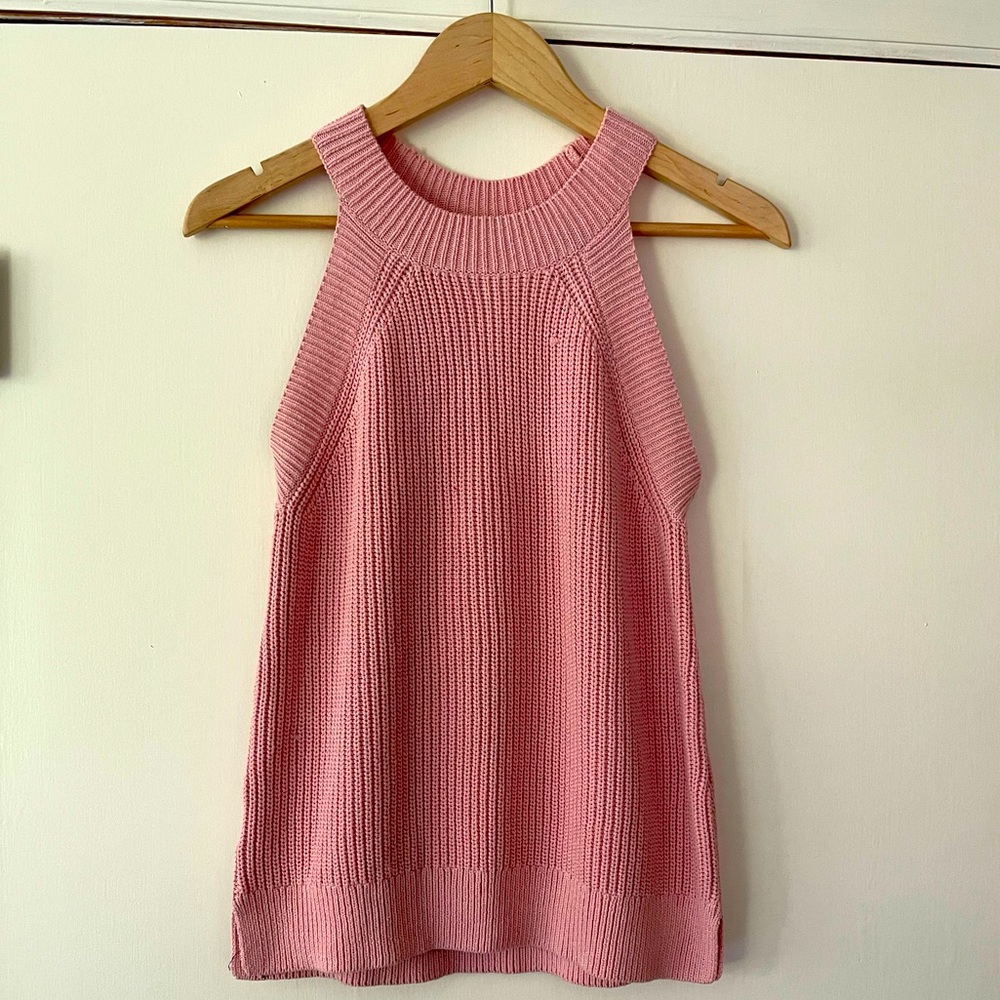 LOFT Crochet Tank Pink